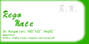 rego mate business card